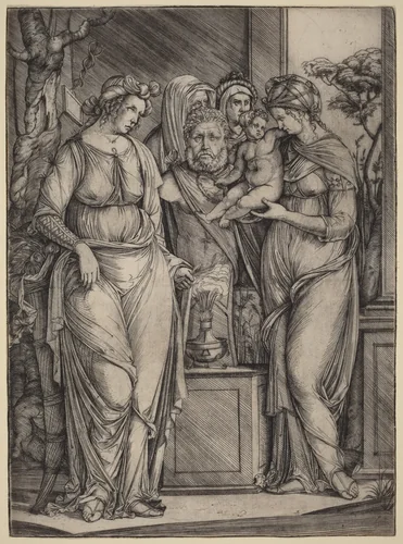 Large Sacrifice to Priapus by Jacopo de' Barbari, print, 1499-1501