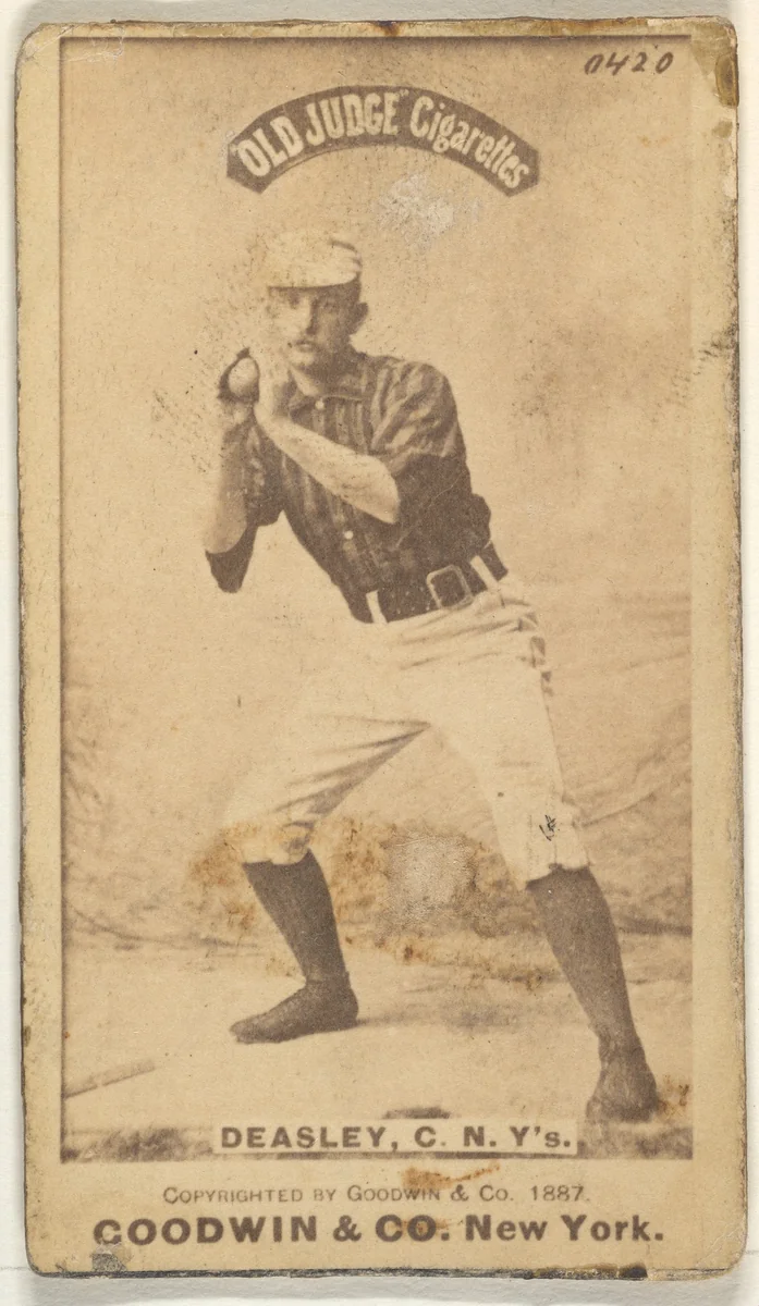 Thomas H. "Pat" Deasley, Catcher, New York, from the Old Judge series (N172) for Old Judge Cigarettes by Goodwin & Company, photograph, 1887