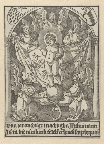 Bidprent voor broederschap van Jezus by Jacob Cornelisz van Oostsanen, print, 1520-1540
