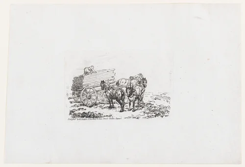 A Timber Waggon, from The Rhedarium, or, A New Book of Horses and Carriages by Thomas Rowlandson, print, 1784