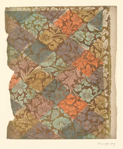 Blad met bloemen met vruchten by anonymous, other, 1700-1850