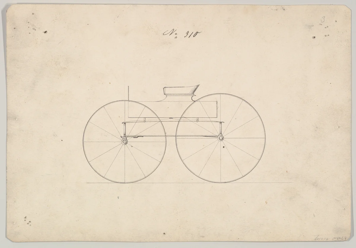 Wagon #310 by Brewster & Co., drawing, 1845-1855