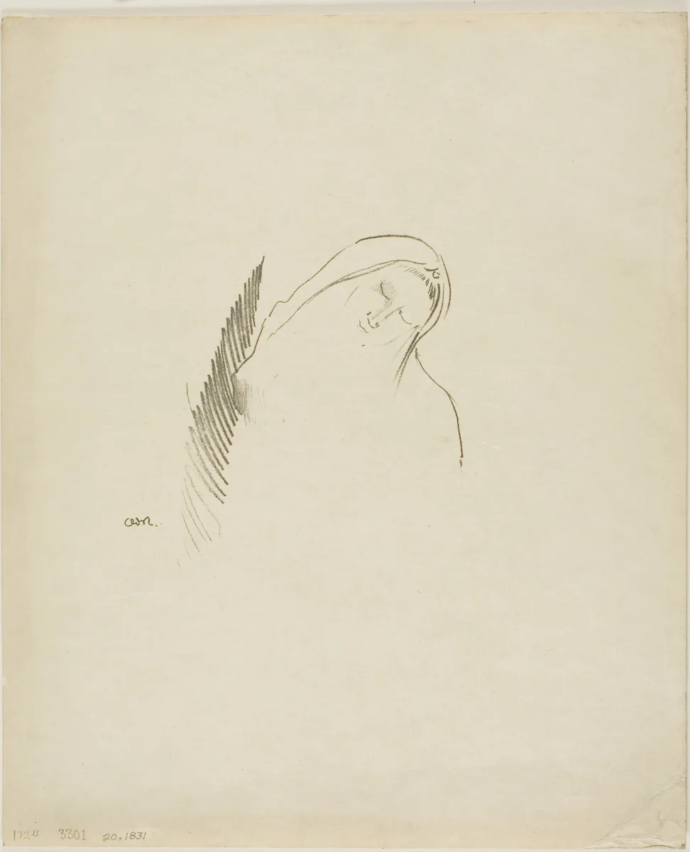 Sleep by Odilon Redon, print, 1898