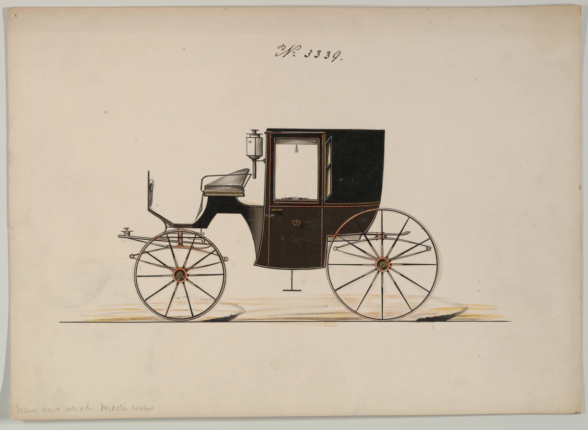Brougham #3339 by Brewster & Co., drawing, 1877