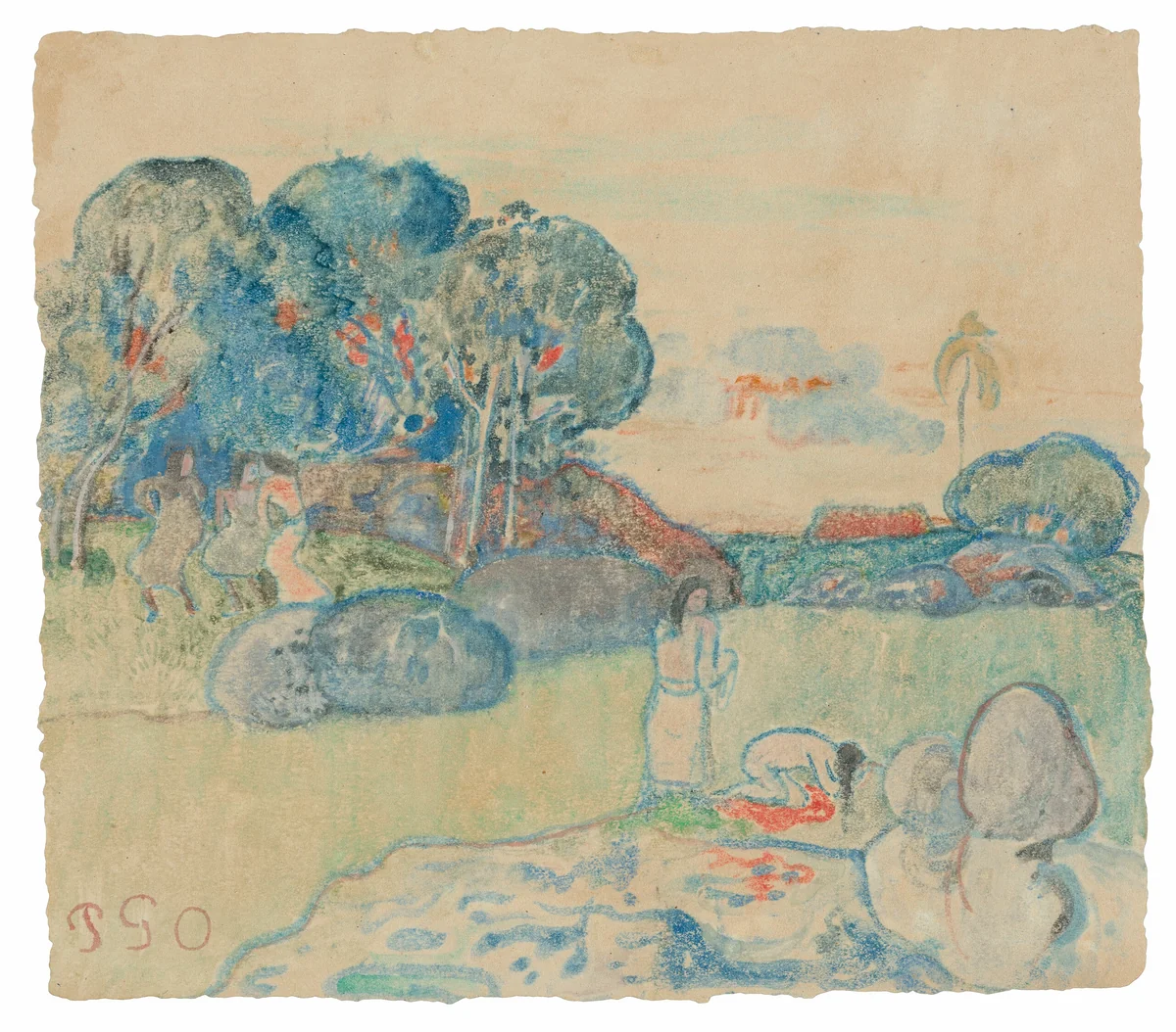 Tahitian Landscape by Paul Gauguin, painting, 1894
