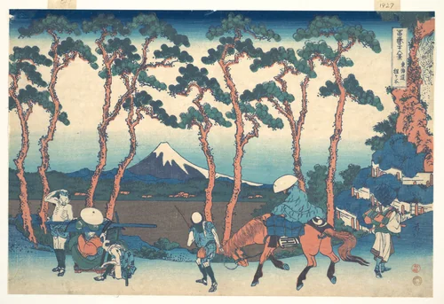 Hodogaya on the Tōkaidō (Tōkaidō Hodogaya), from the series Thirty-six Views of Mount Fuji (Fugaku sanjūrokkei) by Katsushika Hokusai (葛飾 北斎), print, 1820-1842