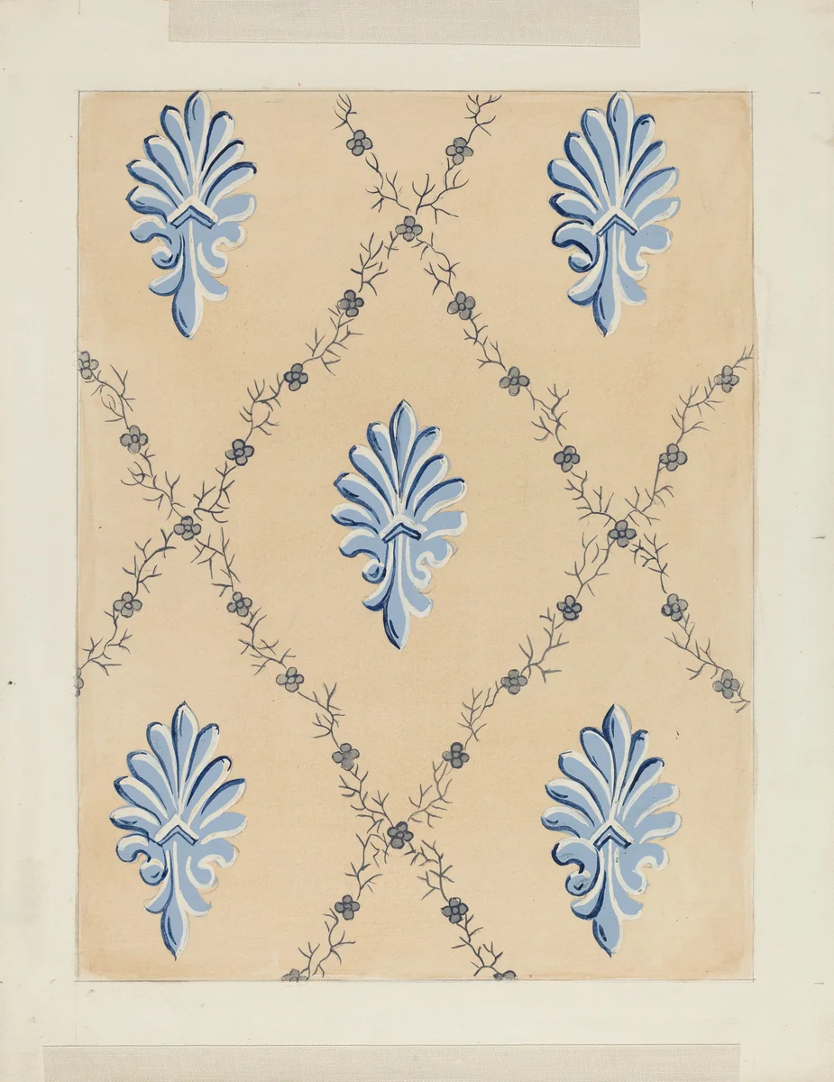 Wallpaper by Mina Lowry, index of american design, 1935-1942