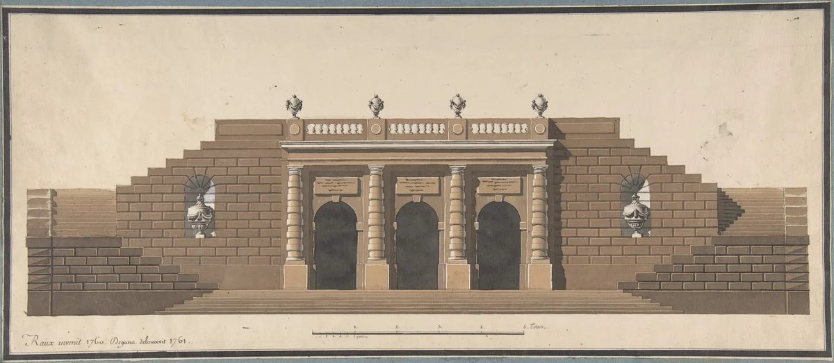 Architectural Design for a Rusticated Entrance by Degana, drawing, 1760