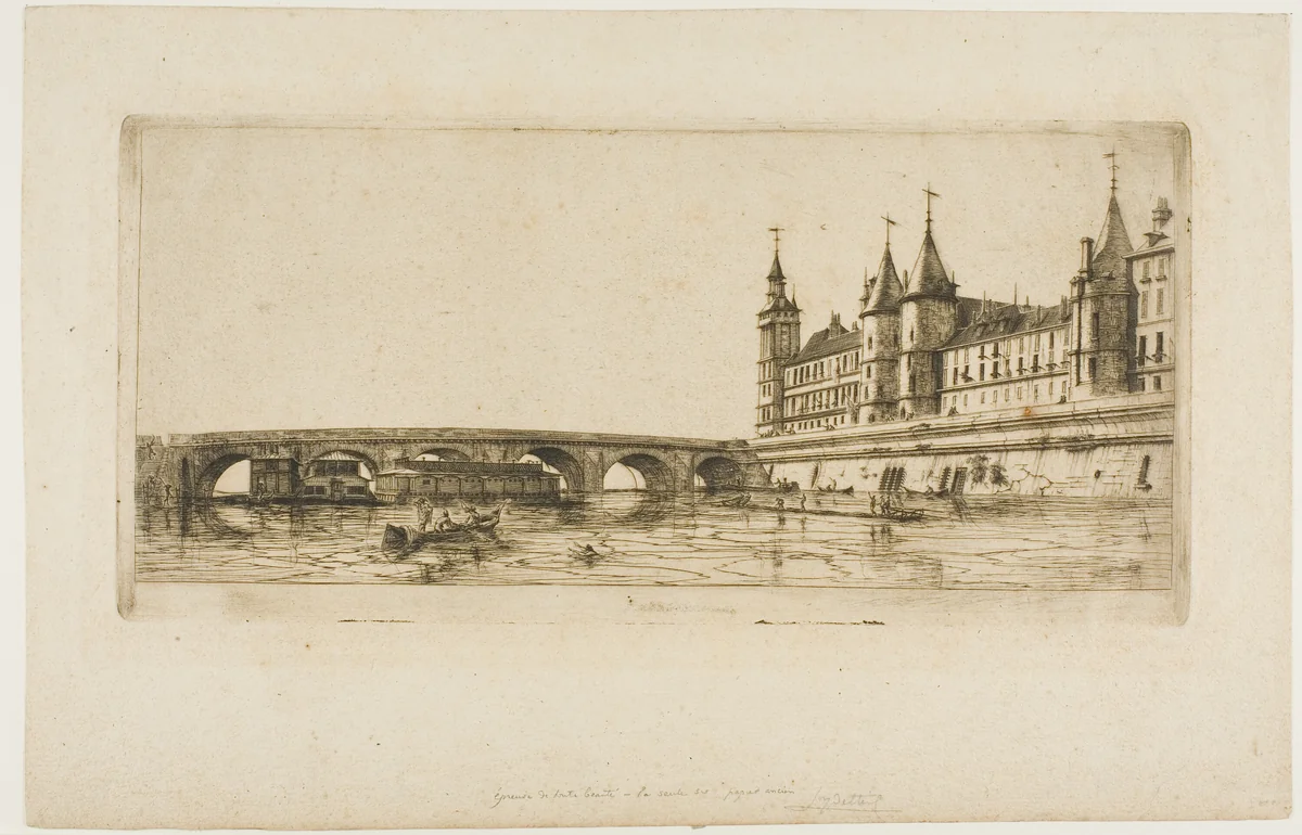 Pont-au-Change, Paris by Charles Meryon, print, 1854