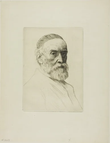 Portrait of G. F. Watts, R.A. by Alphonse Legros, print, 1879