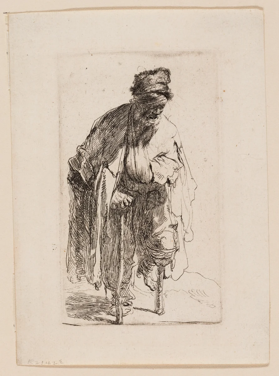Beggar with a Wooden Leg by Rembrandt van Rijn, print, 1625-1635