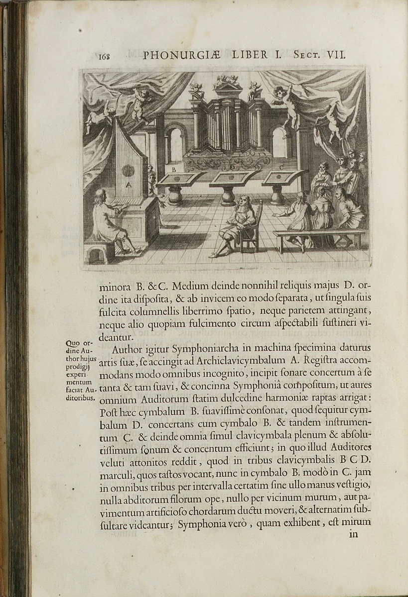 Phonurgia nova, sive conjugium mechanico-physicum artis & natvrae paranympha phonosophia concinnatum . . . by Athanasius Kircher, artwork, 1673