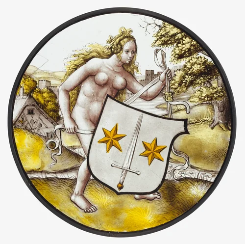 Roundel with Nude Woman Supporting a Heraldic Shield by Jan Gossart, other, 1515-1530