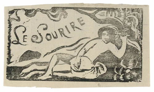 Tahitian Woman, headpiece for Le sourire by Paul Gauguin, print, 1899-1900