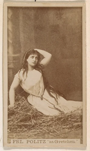 Frl. Politz as Gretchen, from the Actresses series (N245) issued by Kinney Brothers to promote Sweet Caporal Cigarettes by Kinney Brothers Tobacco Company, photograph, 1890