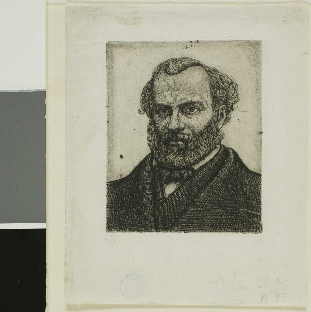 Portrait of Armand Guéraud of Nantes, Printer and Man of Letters by Charles Meryon, print, 1861-1862
