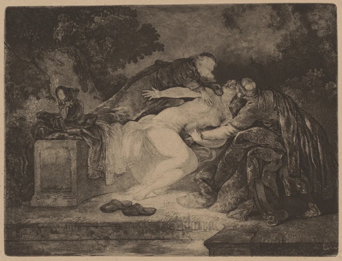 Susannah and the Elders by Jean Pierre Norblin, print, 1776