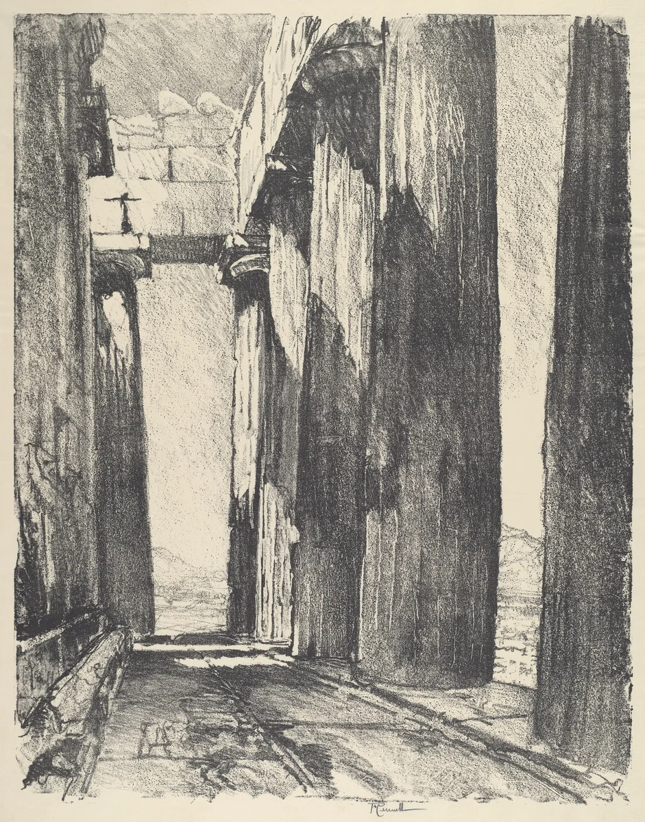 The Portico of the Parthenon by Joseph Pennell, print, 1913