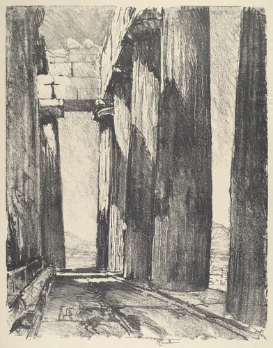 The Portico of the Parthenon by Joseph Pennell, print, 1913