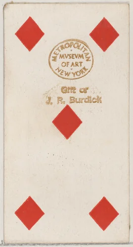 Five Diamonds, from the Playing Cards series (N84) to promote Turkish Cross-Cut Cigarettes for W. Duke, Sons and Co. by W. Duke, Sons & Co., print, 1888