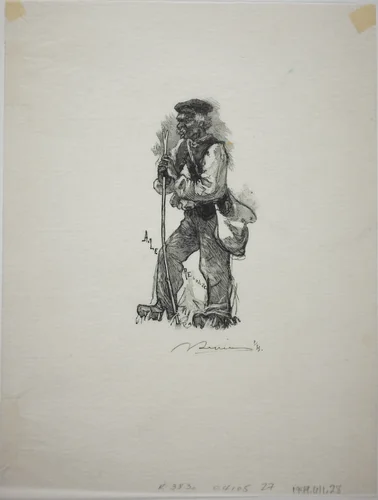 Snake Hunter by Louis Auguste Lepère, print, 1908