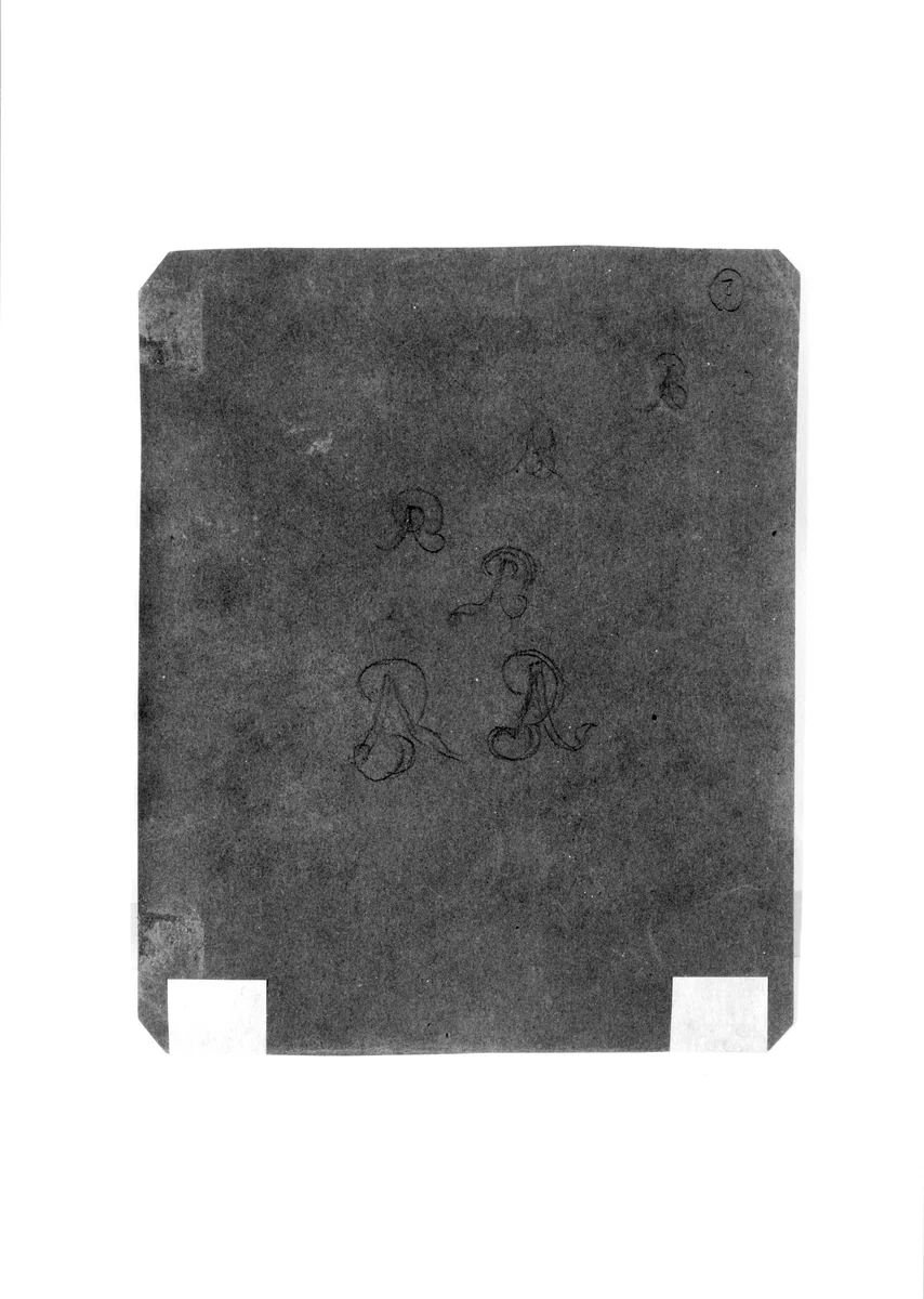 Six designs for a Monogram by Elihu Vedder, artwork, 1836-1923