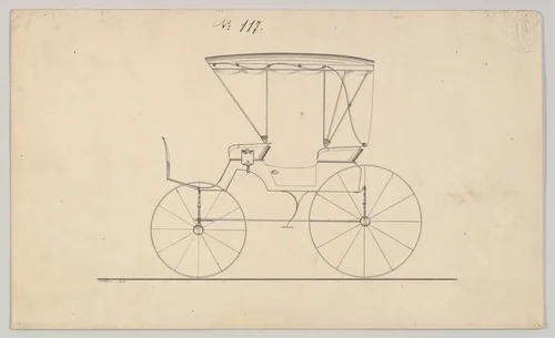 Extension Top Phaeton #117 by Brewster & Co., drawing, 1860-1870