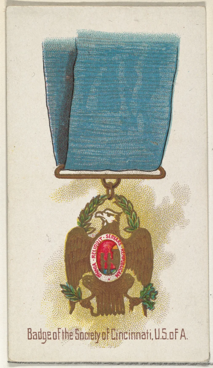 Badge of the Society of Cincinnati, United States of America, from the World's Decorations series (N30) for Allen & Ginter Cigarettes by Allen & Ginter, print, 1890