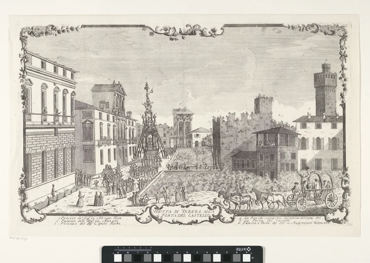 Porta del Castello in Vicenza by Cristoforo dall' Acqua, print, 1744-1787