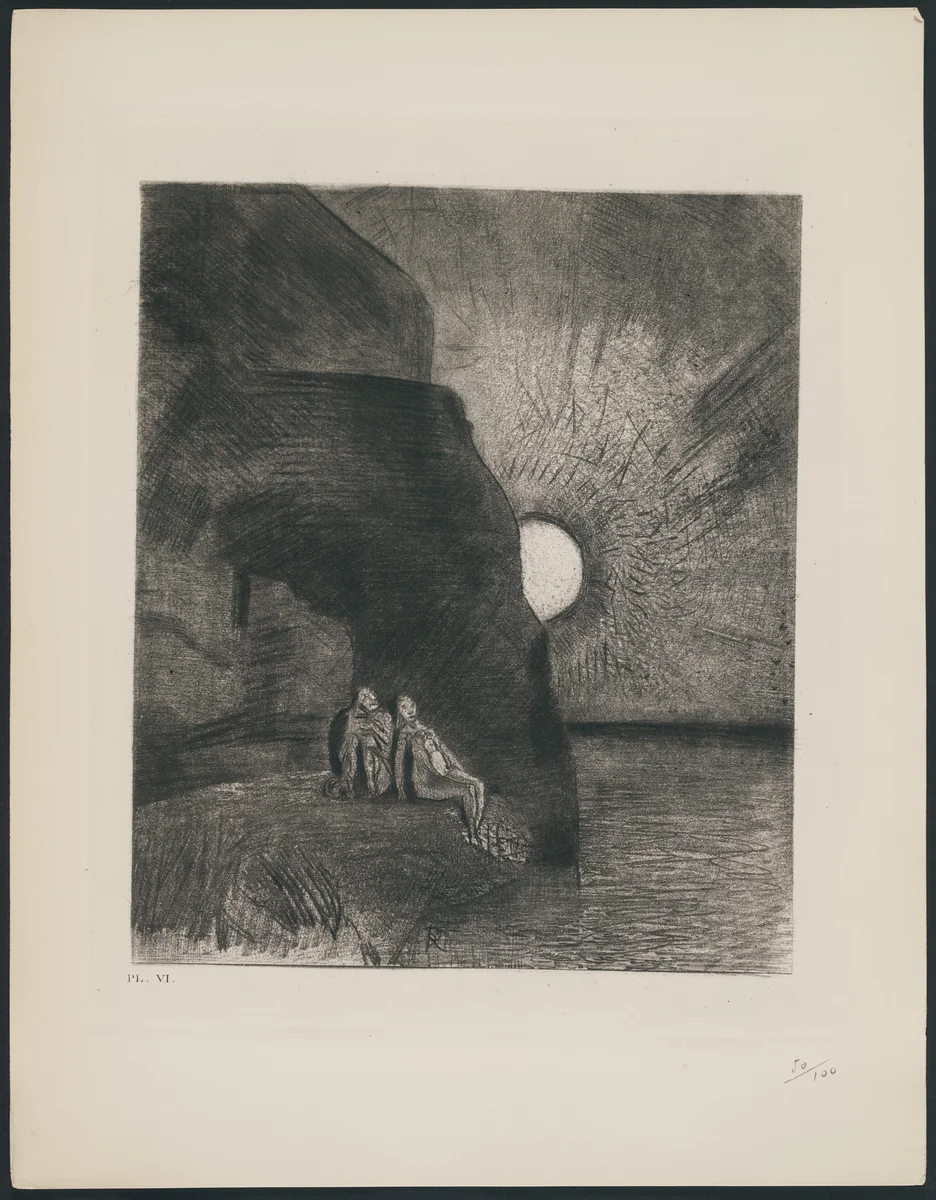 Ceaselessly by My Side the Demon Stirs (Sans cesse à mes côtés s'agite le démon) from The Flowers of Evil (Les Fleurs du mal) by Odilon Redon, print, 1890