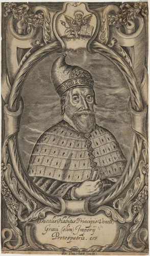 A Venetian Doge by Robert Vaughan, print, 1598-1682