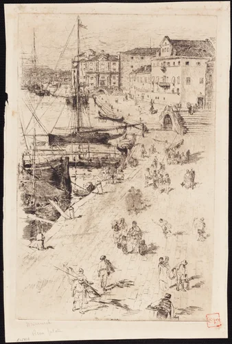 The Riva, Looking Towards the Caserna by Frank Duveneck, print, 1880