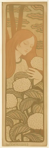 The Hydrangeas by Paul Berthon, print, 1898