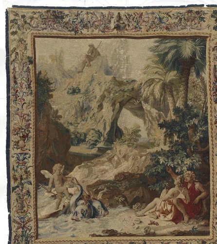 Acis and Galatea Listening to the Song of Polyphemus by Manufacture Royale des Gobelins, textile, 1680-1684