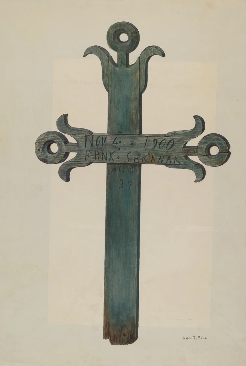 Wooden Cross by George File, index of american design, 1940