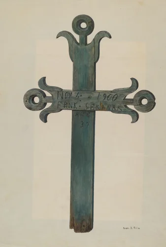 Wooden Cross by George File, index of american design, 1940