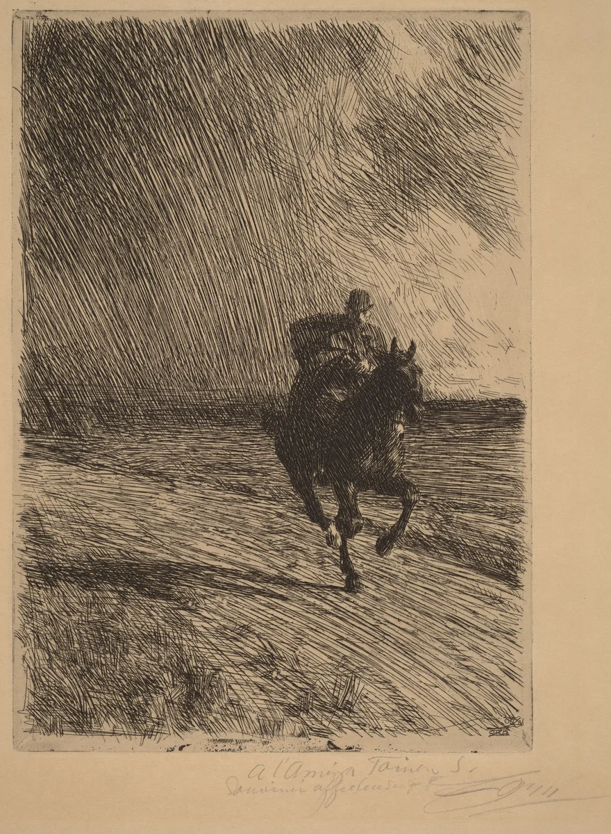 Storm (L'orage) by Anders Zorn, print, 1891