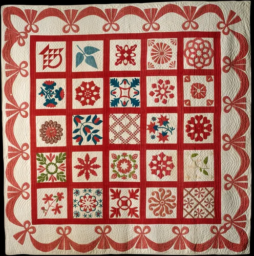 Quilt, Album pattern by First Reform Churches of Fishkill and Hopewell, artwork, 1852-1860