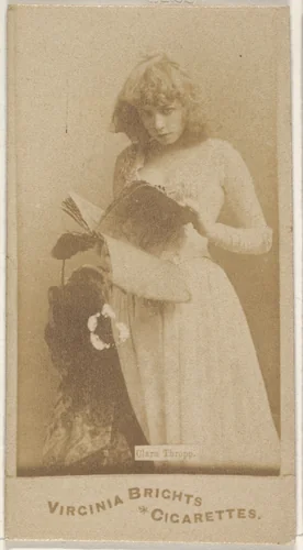 Clara Thropp, from the Actors and Actresses series (N45, Type 1) for Virginia Brights Cigarettes by Allen & Ginter, photograph, 1885-1891
