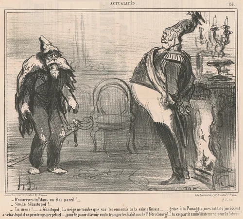 D'ou arrives-tu? by Honoré Daumier, print, 1855