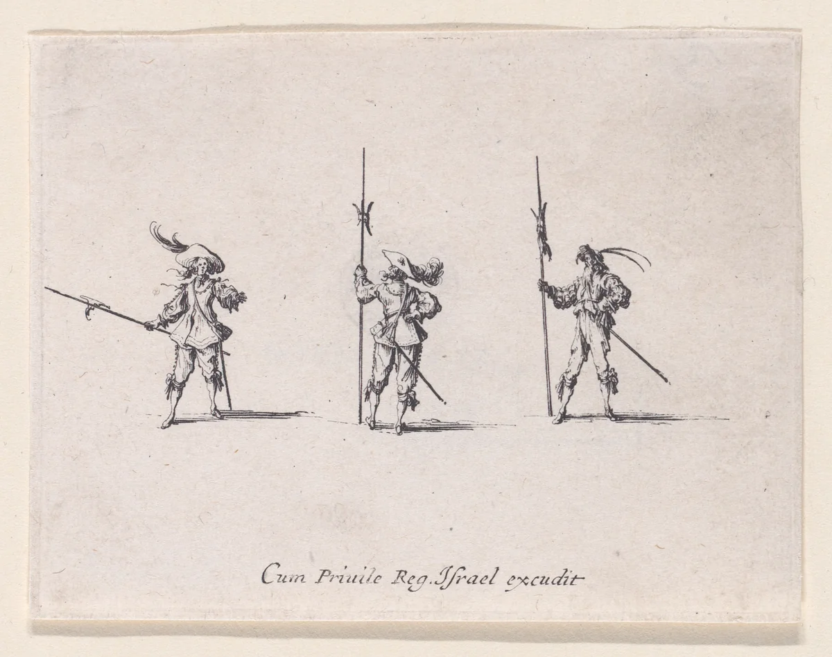 L'Exercice de la Hallebarde (Drill with Halberds), from "Les Exercices Militaires" (The Military Exercises) by Jacques Callot, print, 1635