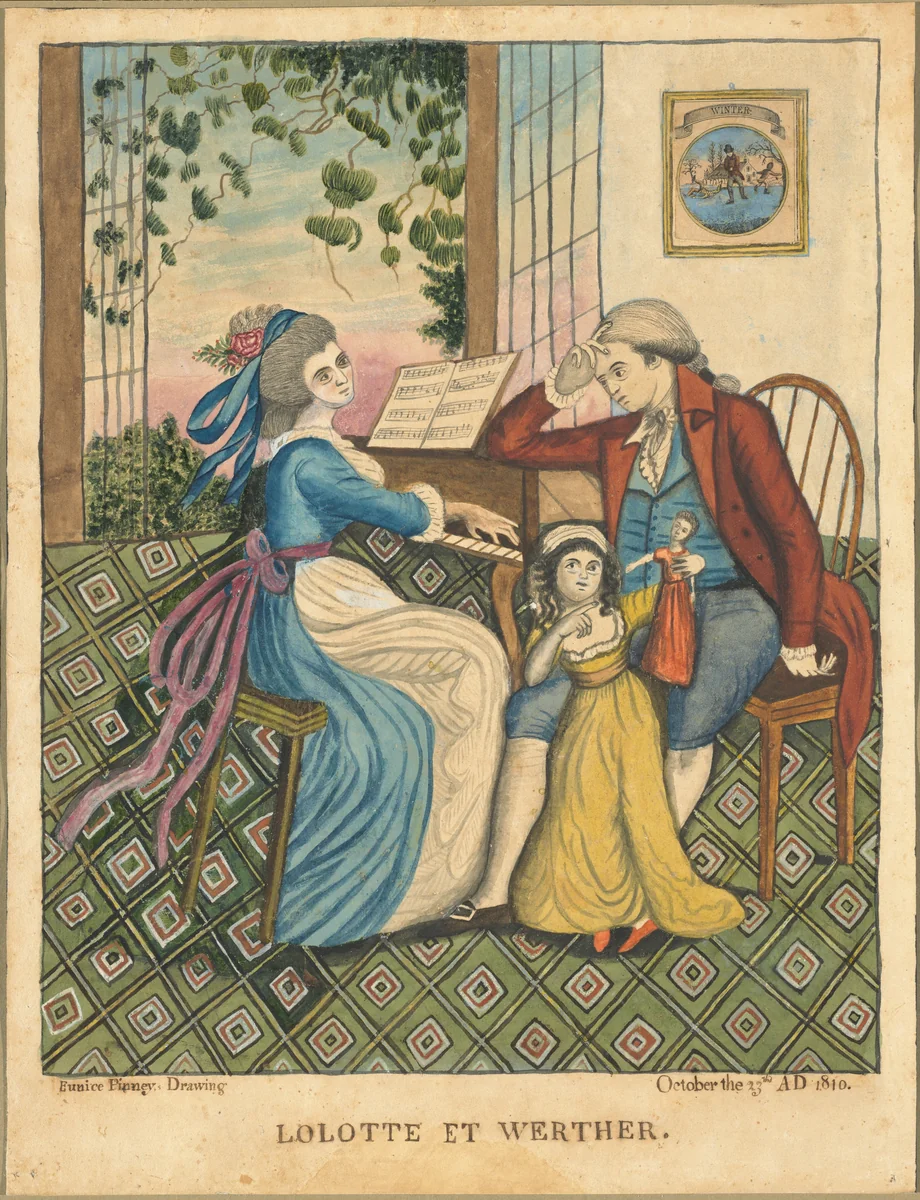 Lolotte and Werther by Eunice Pinney, drawing, 1810