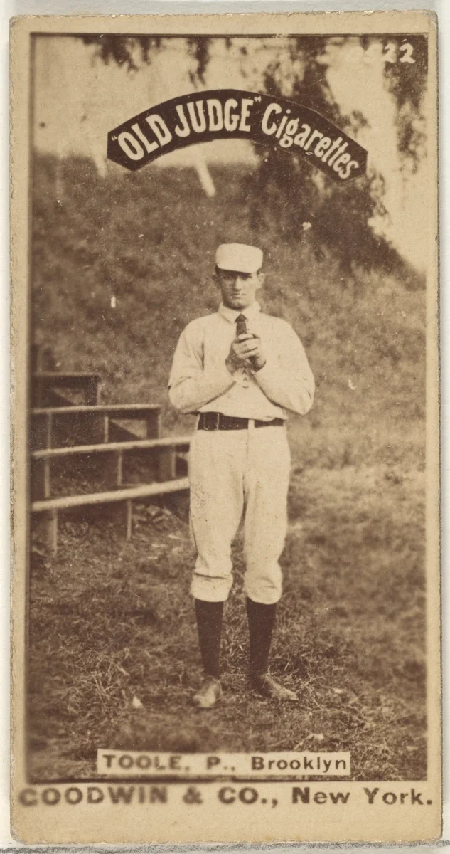 Toole, Pitcher, Brooklyn, from the Old Judge series (N172) for Old Judge Cigarettes by Goodwin & Company, photograph, 1887-1890