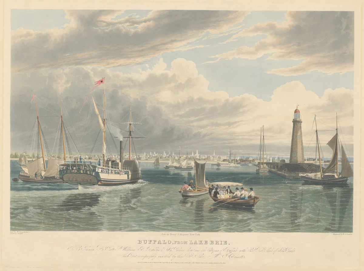 Buffalo, from Lake Erie by William James Bennett
John William Hill, print, 1836