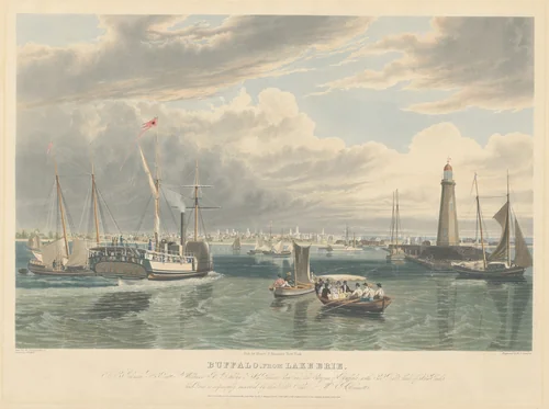 Buffalo, from Lake Erie by William James Bennett
John William Hill, print, 1836