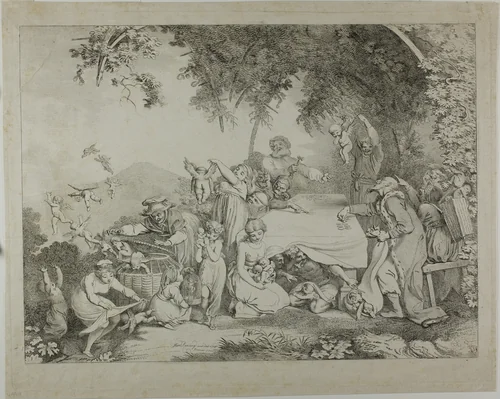 Auction of the Cupids by Johann Heinrich Ramberg, print, 1799