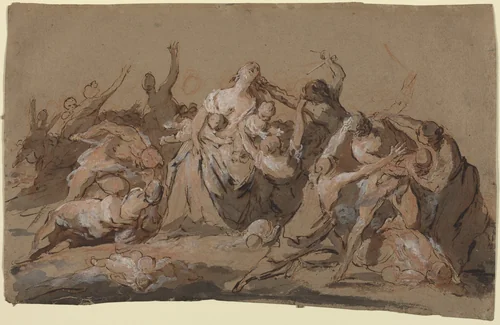 The Massacre of the Innocents by Giovanni Antonio Pellegrini, drawing, 1700-1799