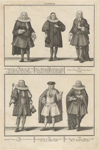 Costumes of the Men of the Reformed Church by David Herrliberger, print, 1751