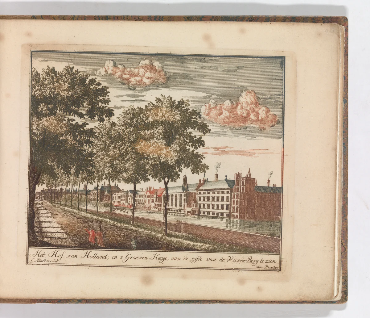 'Het Hof van Holland; in 's Graven-Hage, aan de zyde van de Veiver Berg te zien'', in: Tooneel Der Voornaamste Nederlands Huizen, En Lust Hoven, Naar T Leven Afgebeeld by Carel Allard, book, 1660-1693
