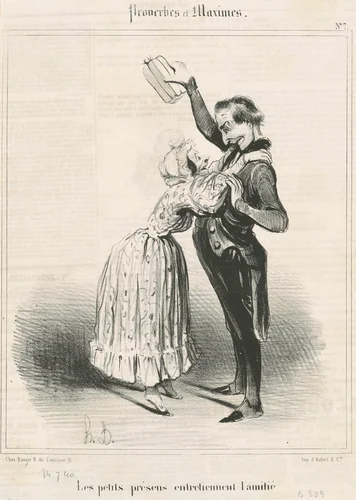 Les petits présens ... by Honoré Daumier, print, 1840